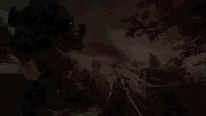 a group of robots are fighting each other in a video game and one of them is holding another robot 's hand .