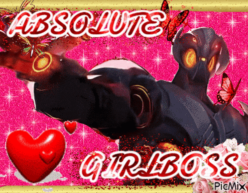 a picture of a robot with the words absolute girl boss on it