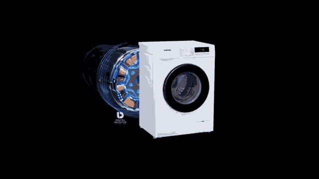a samsung washing machine with a digital inverter inside of it