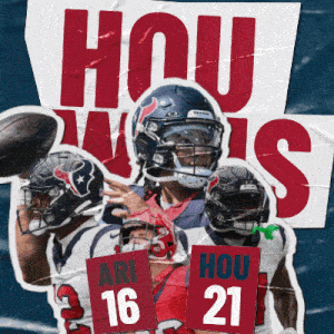 a collage of football players with a sign that says hou