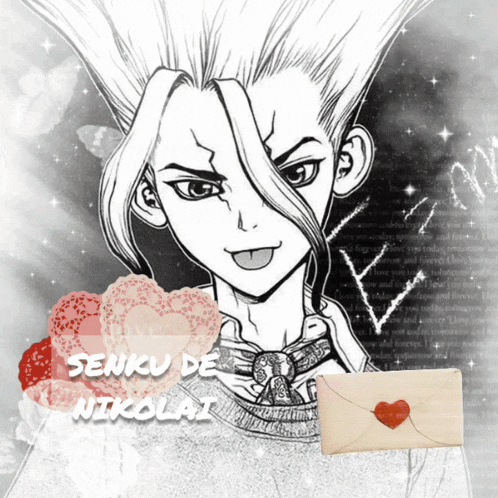 a drawing of a man with the name senku de nikolai
