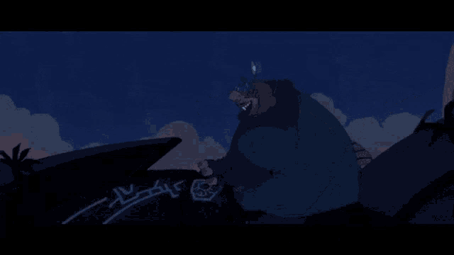 a cartoon character says i 'm so excited in blue letters