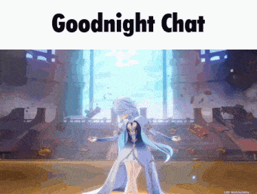 a picture of a girl in a white dress with the words goodnight chat above her