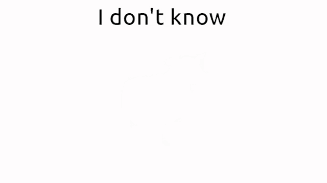 a black and white cow is standing on a white background with the words `` i do n't know '' written above it .