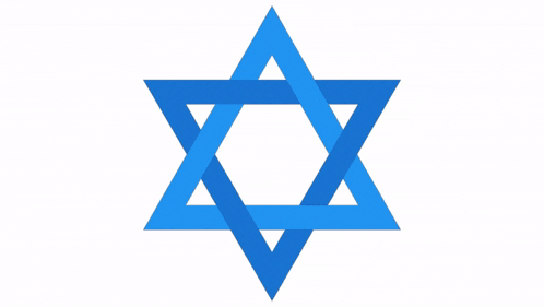 a blue star on a white background with a shadow