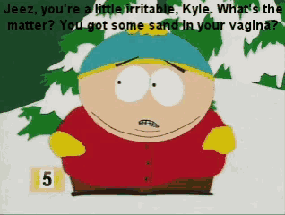 a cartoon character with the number 5 on the bottom