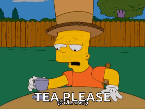 Drinking Tea Thirsty GIF - Drinking Tea Thirsty Simpsons GIFs