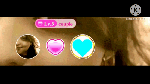 a woman 's face is shown with a lv.3 couple icon