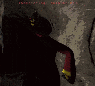 a video game character with a clock on his head is standing in front of a cave