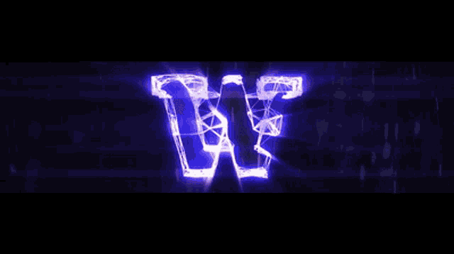 a purple lightning bolt is coming out of a dark background