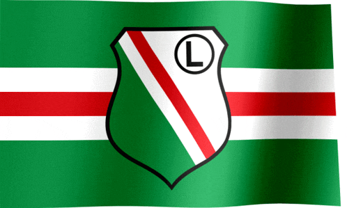 a green white and red flag with the letter l in the middle