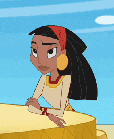 a cartoon of a woman with a headband and earrings