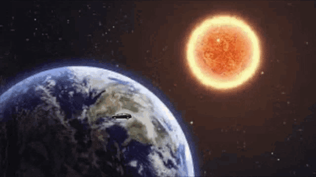 the earth is being destroyed by a huge asteroid