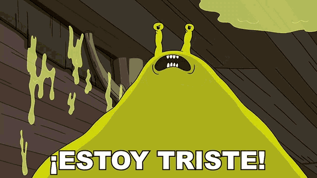 a cartoon of a monster with the words estoy triste