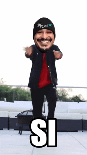 a man wearing a hat that says blizzard is dancing