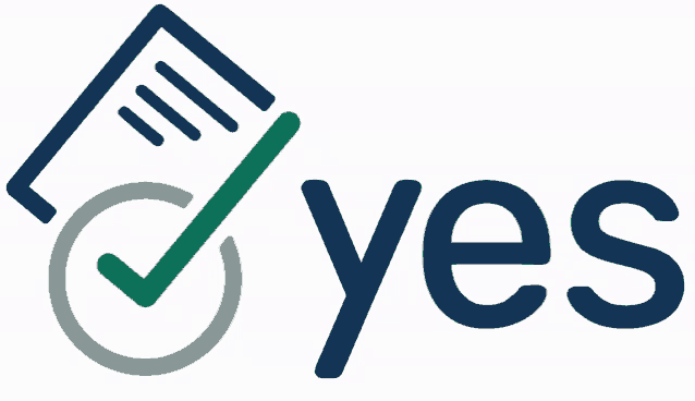 a logo for a company called yes with a check mark