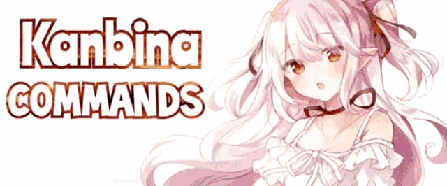 a girl with long white hair is standing in front of a sign that says ' kombina commands '