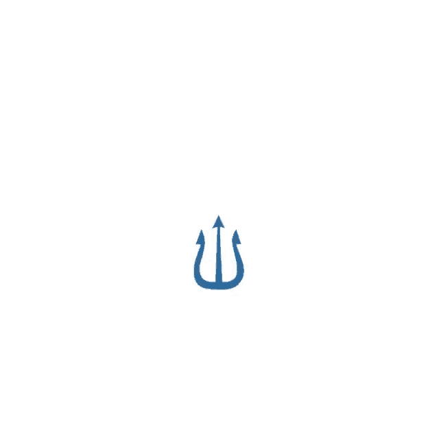 a macata ocean vibes logo with a trident in the middle