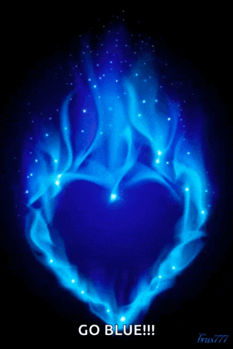 a picture of a blue heart with the words go blue written below it