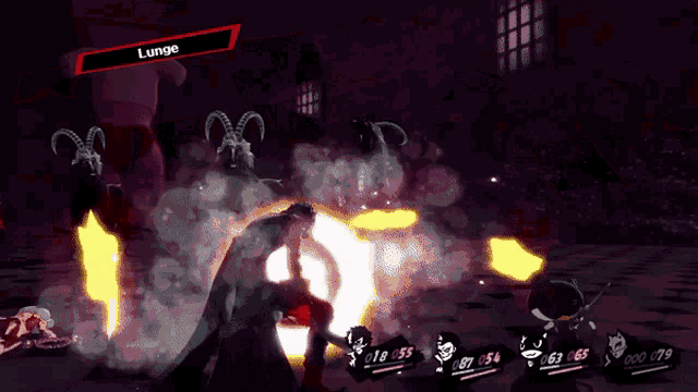 a video game with a character named lunge