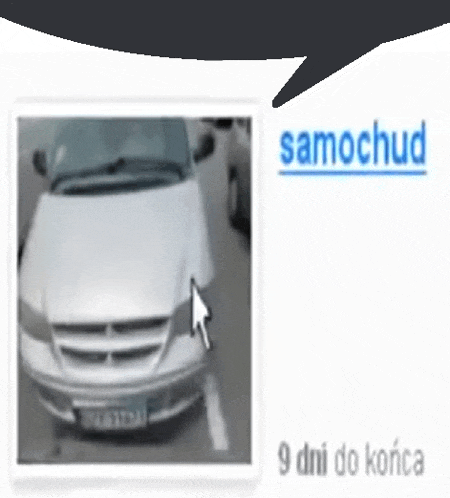 a picture of a car with a speech bubble saying samochod
