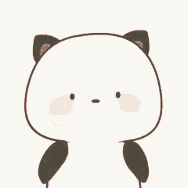 a cartoon panda with a heart on its head is smiling .