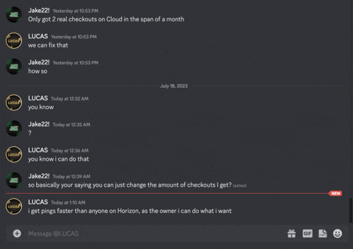 a screenshot of a discord conversation between lucas and jake21