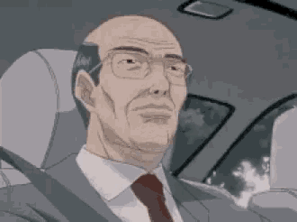 a man in a suit and tie is sitting in a car with a seat belt on .