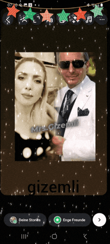 a picture of a man and woman with the name gizemli
