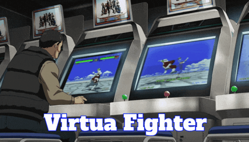 a video game called virtua fighter is being played by a man