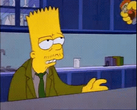 bart simpson is wearing a suit and tie and sitting at a bar
