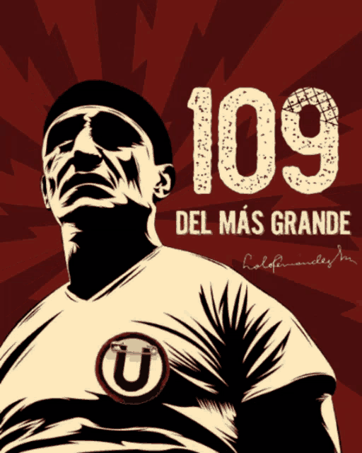 a poster with a man and the number 109