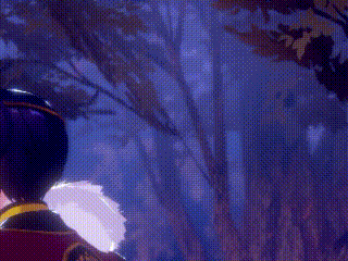 a close up of a person holding a yellow object in a video game .
