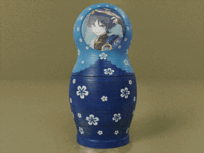 three russian nesting dolls are stacked on top of each other with flowers on them