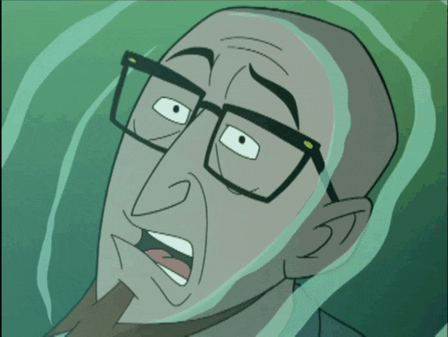 a cartoon drawing of a man swimming in the water