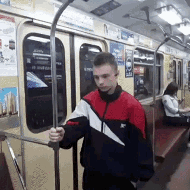 Guy Vibin Vibing In Train Space GIF