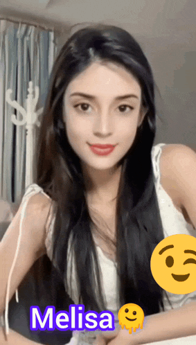 a girl with the name melisa written on her face