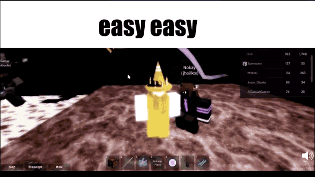 a screen shot of a video game with the words easy easy