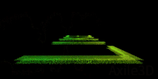 a green and black background with a few white dots
