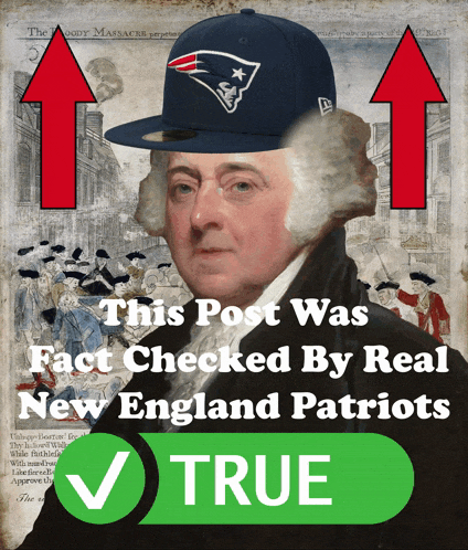 a picture of adams wearing a patriots hat
