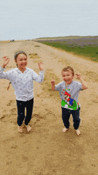 Beach Happy Dance Kids Holiday GIF - Beach Happy Dance Kids Holiday GIFs