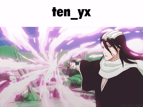 a picture of a cartoon character with the words ten_yx below it