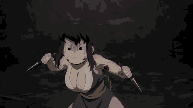 a cartoon of a woman holding a sword and a torch