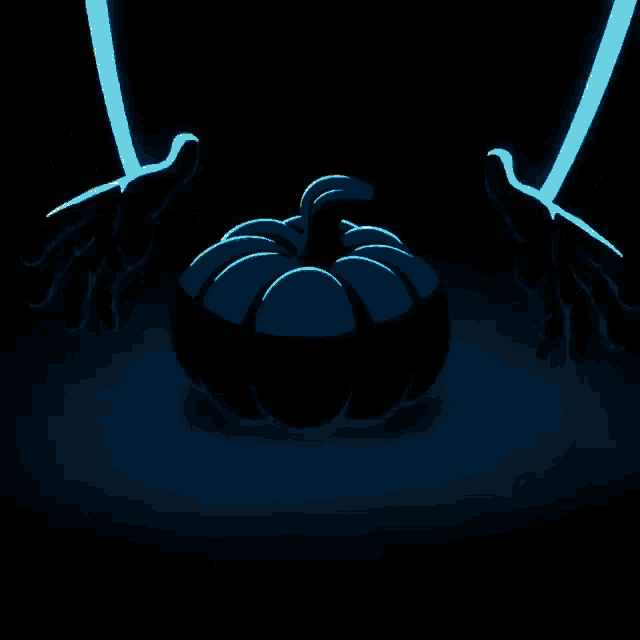 a glowing pumpkin with a scary face on it 's face