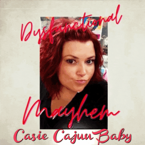 a picture of a woman with red hair and the name casie cajun baby on the bottom