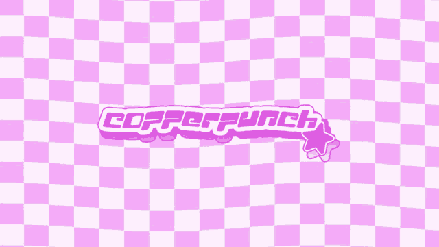 a pink and white checkered background with the word coffee punch