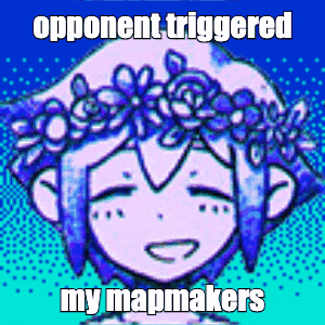 a cartoon of a girl with a flower crown on her head with the words opponent triggered my mapmakers