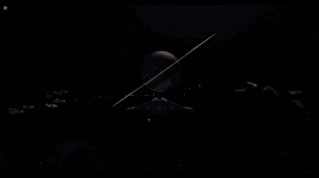 a computer generated image of a planet with rings