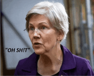 a woman wearing glasses and a purple jacket says oh shit
