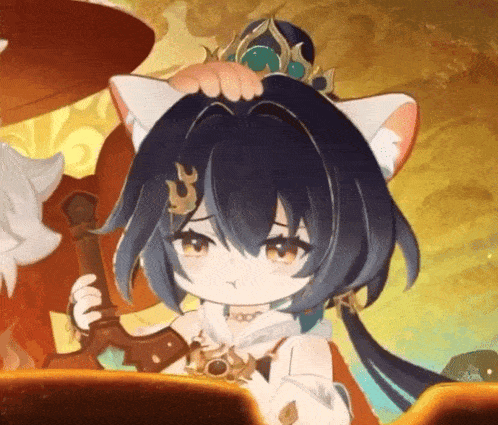 a cartoon character with a crown on her head is holding a sword .